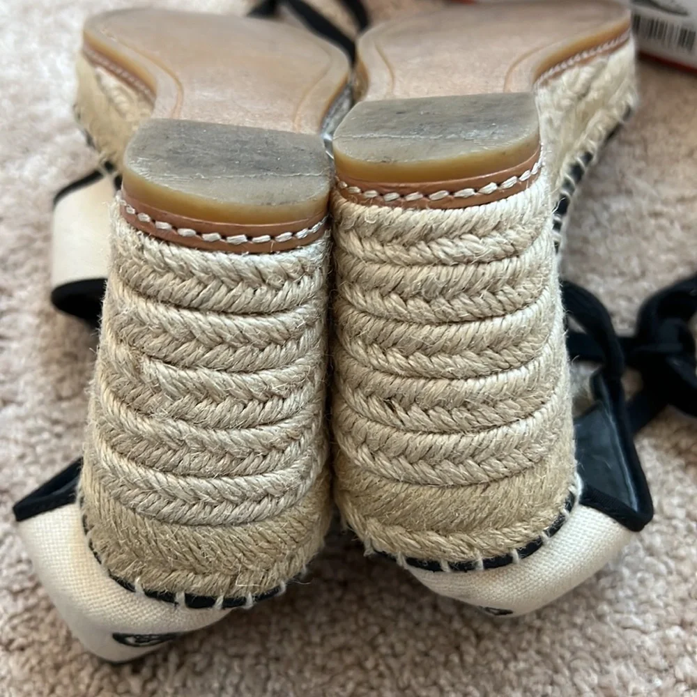 Tory Burch Color Block Espadrilles Wedge Sandals